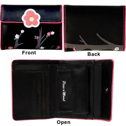 Pixie and Mood Black Flowered Wallet-NEW