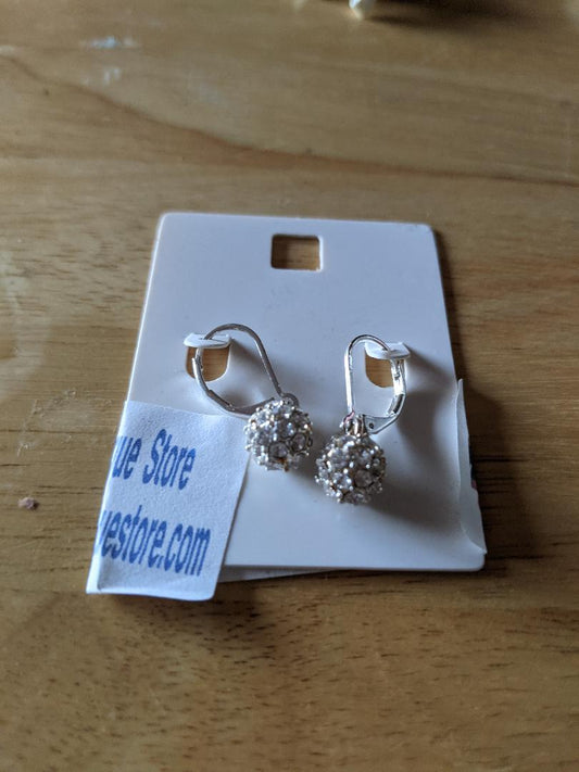 Fake Rhinestone Ball Earrings-NEW