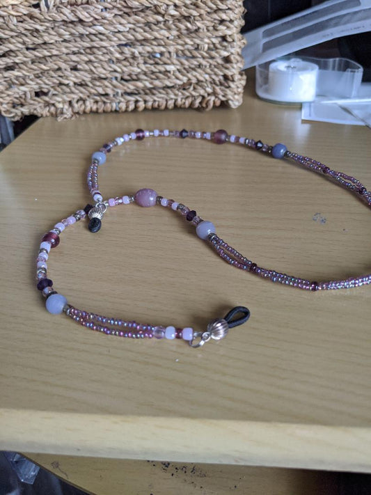 Beaded Long Purple Glasses Holder