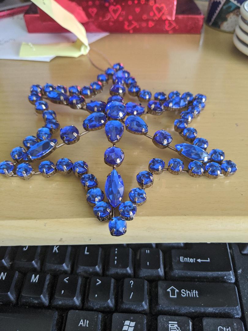 Large Blue Rhinestone Star