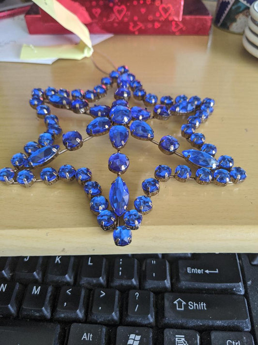 Large Blue Rhinestone Star