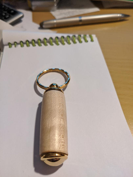 Handcrafted Wood Tube Design Keychain-NEW