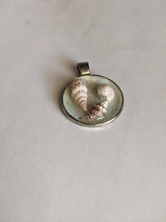 Tiny Round Shell Pendant