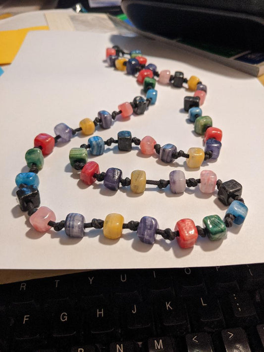 Colorful Square Beaded Necklace