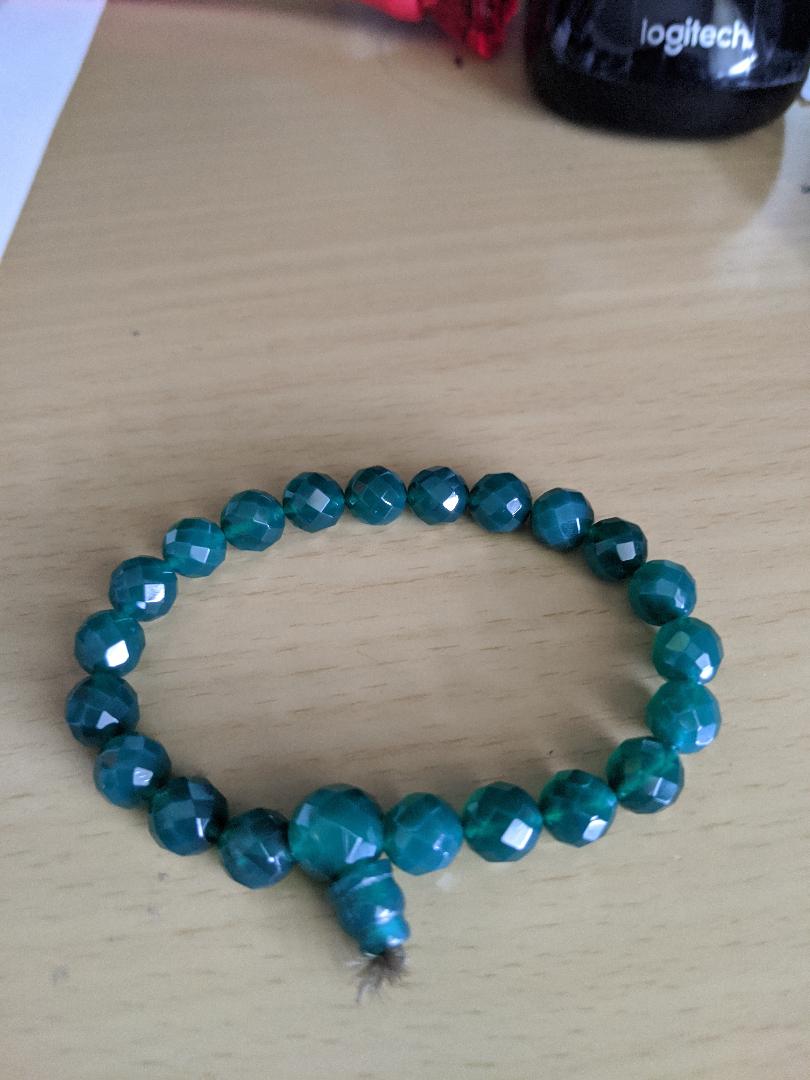 Green Beaded Stretch Bracelet