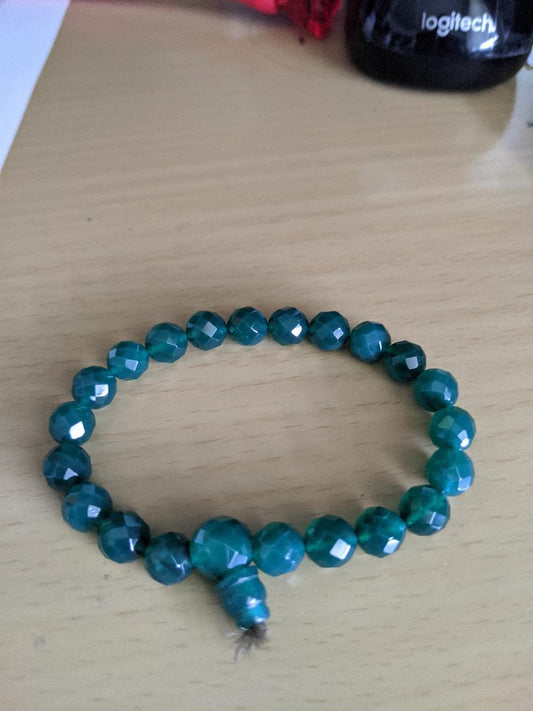 Green Beaded Stretch Bracelet
