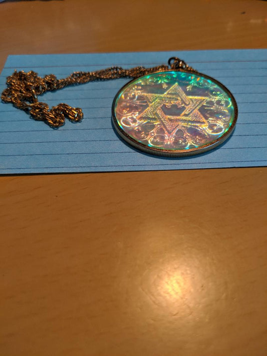 Mirror Mirror Patterned Star of David Necklace