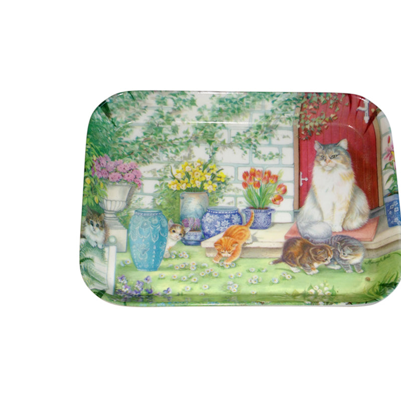 Cute Flowered Cat Tray