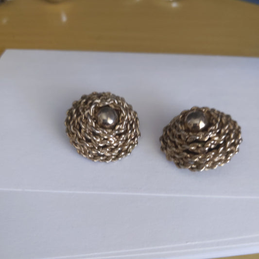 Round Rope Style Clip Earrings