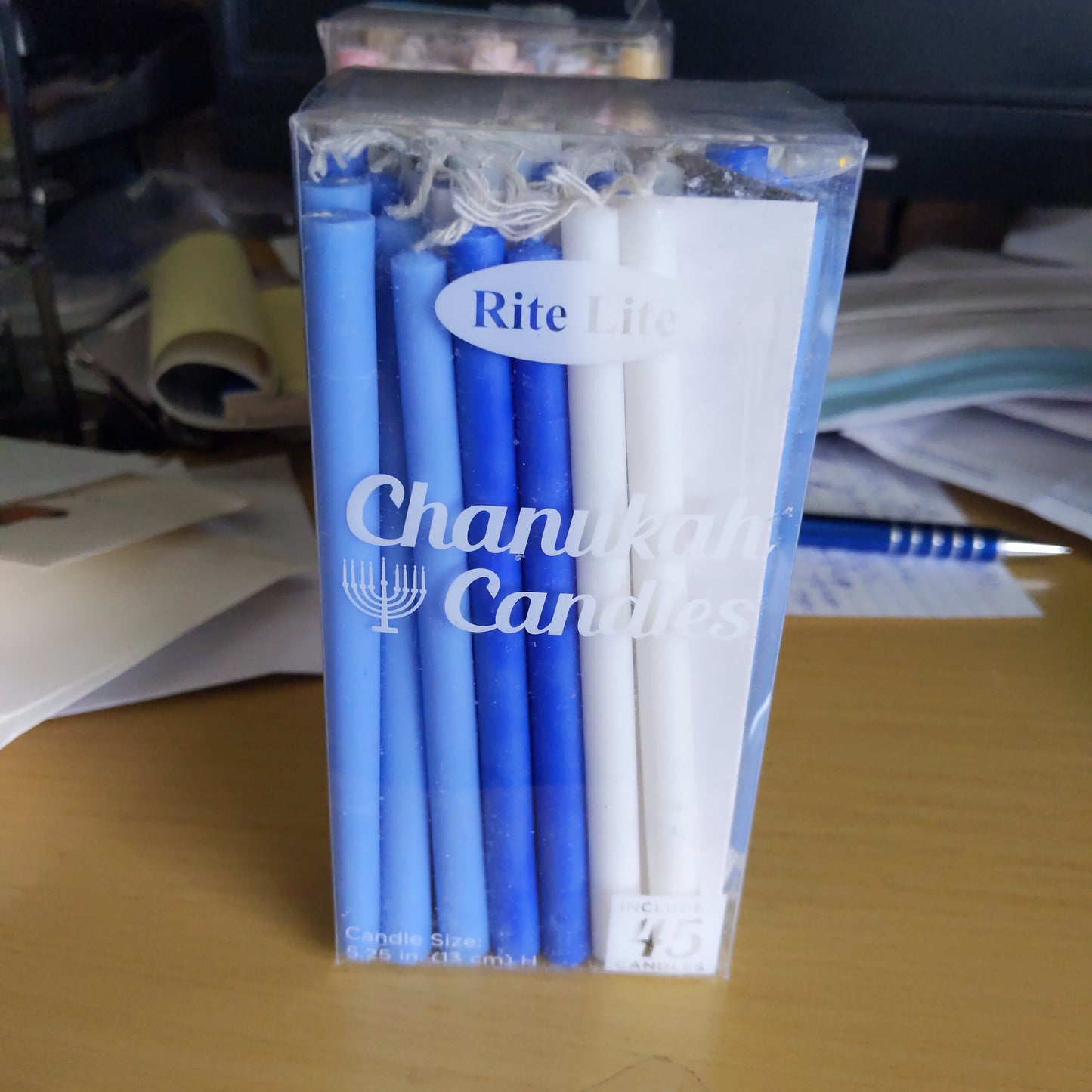 Blue and White Chankah Candles