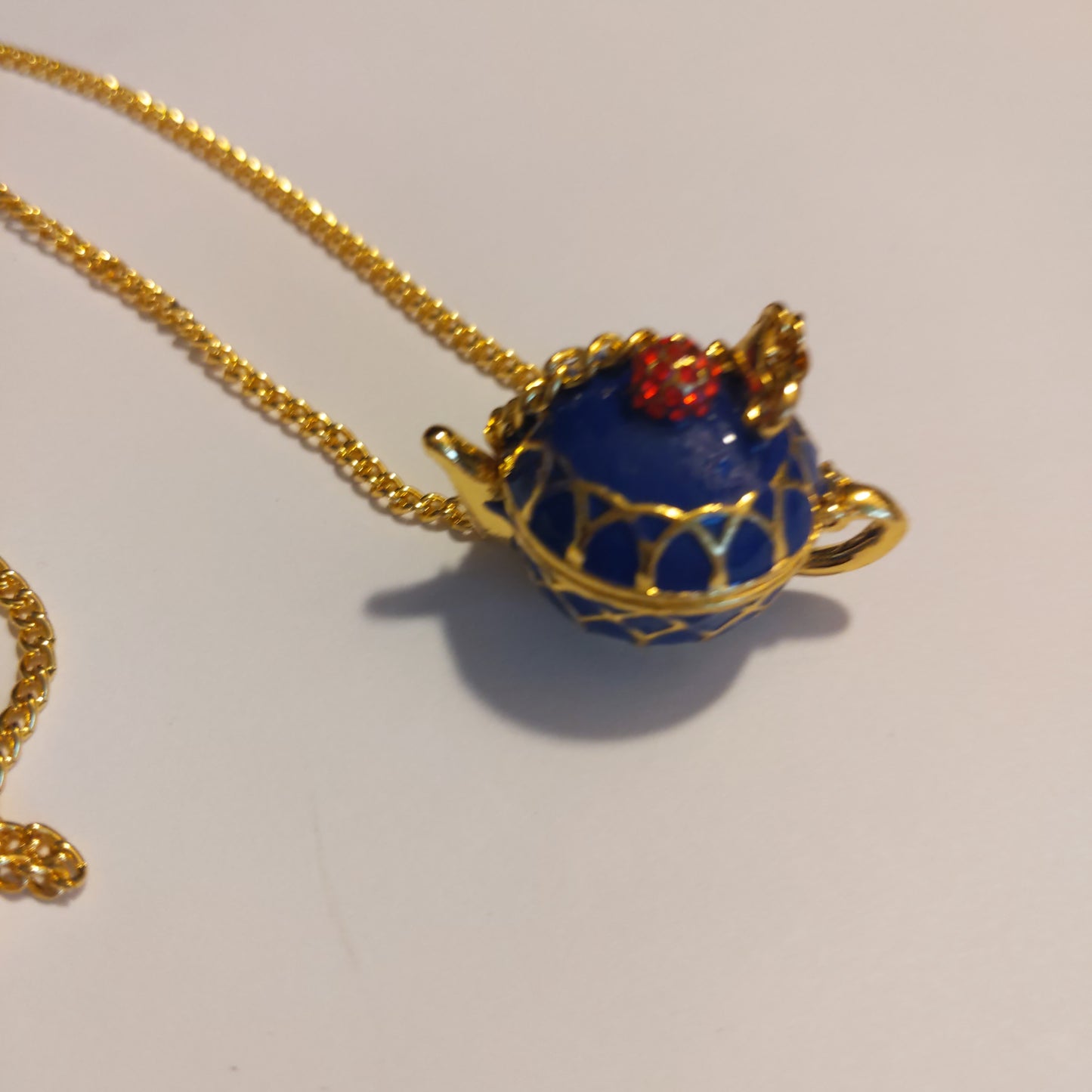 Blue Tea Pot Necklace