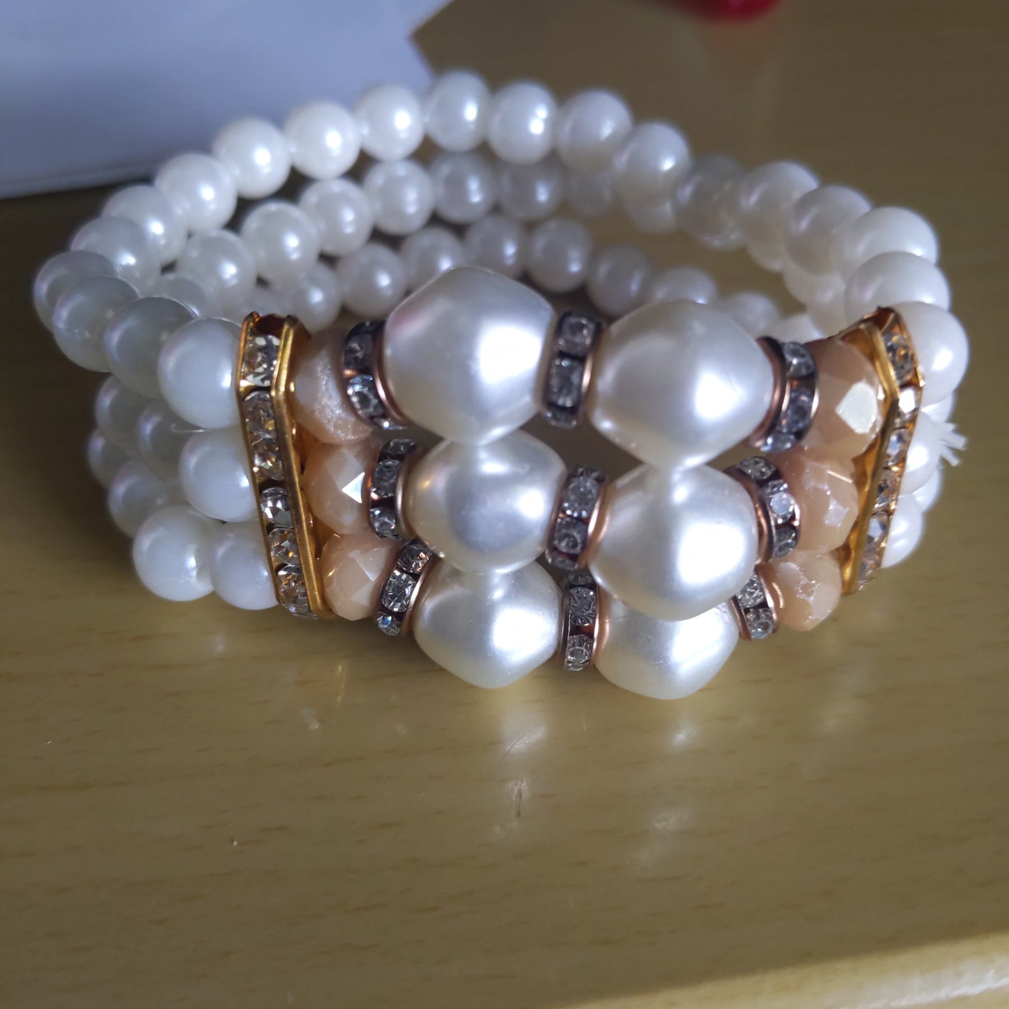 Beautiful Pearl and Rhinestone Bracelet