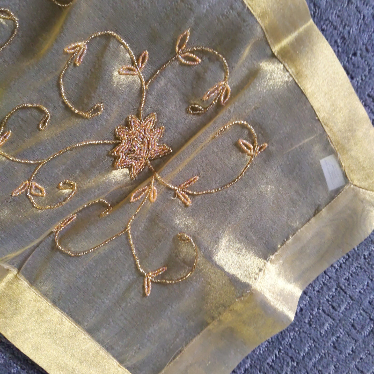 Gold Sequin Star Flower Table Runner