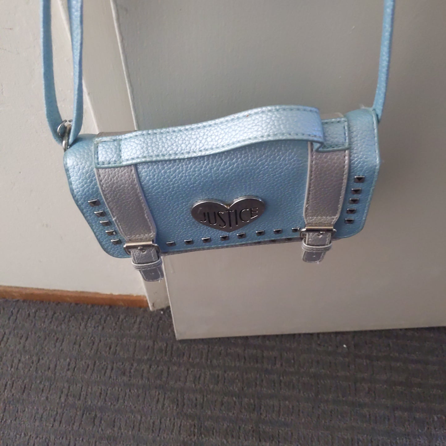 Blue and Gray Justice Small Handbag