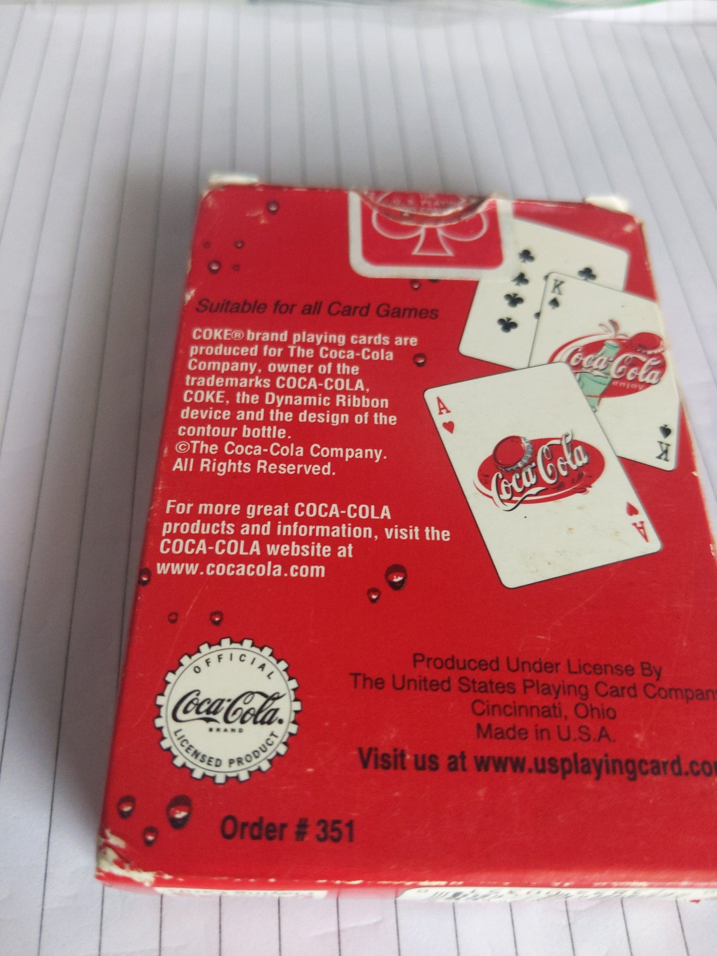 Coca cola playing cards