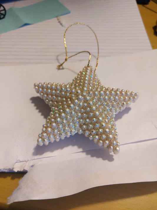 Fake Pearl Star Ornament