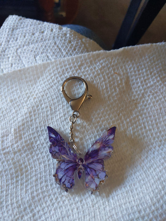 Purple Butterfly Keychain