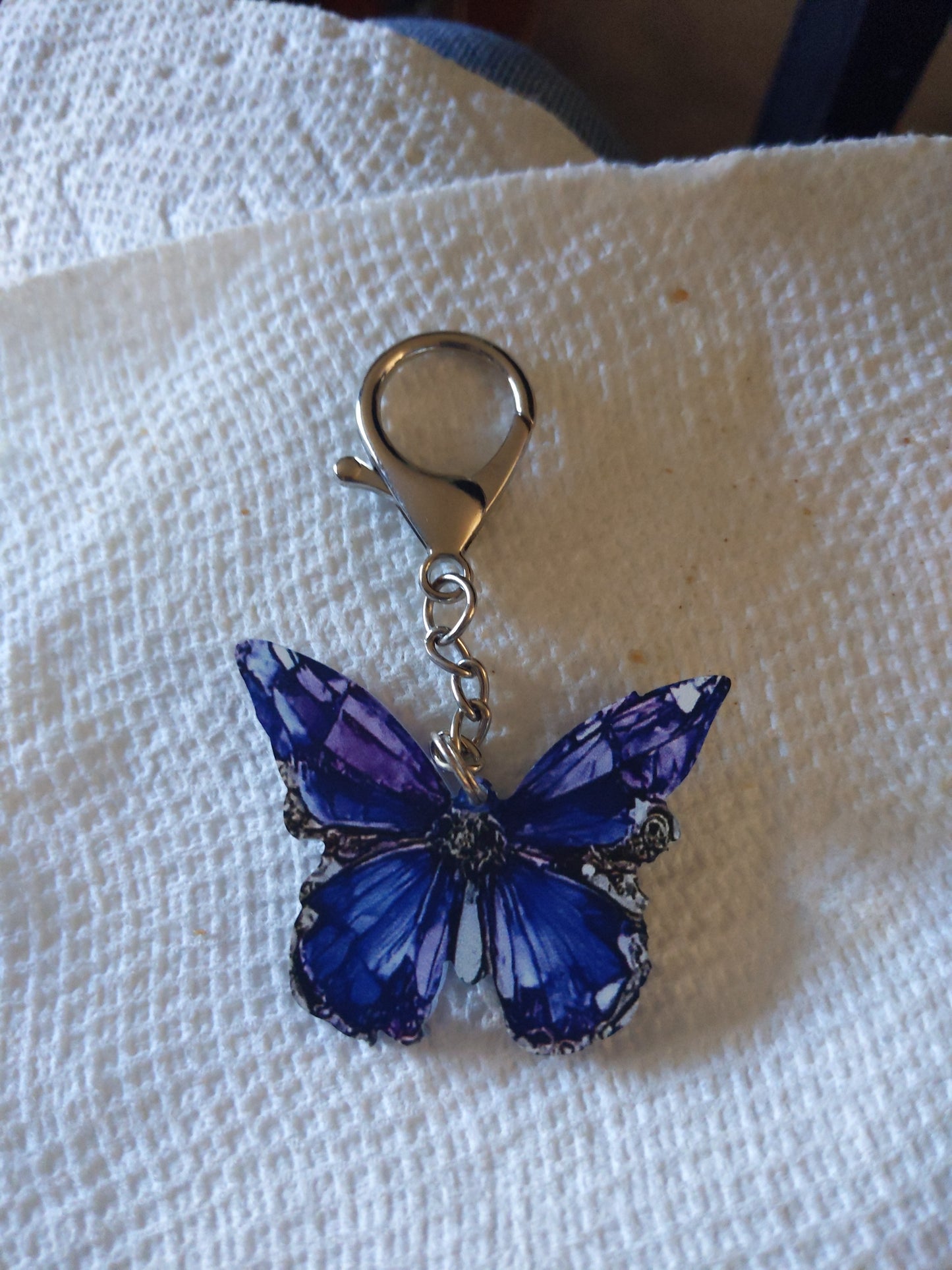 Beautiful Blue Butterfly Keychain