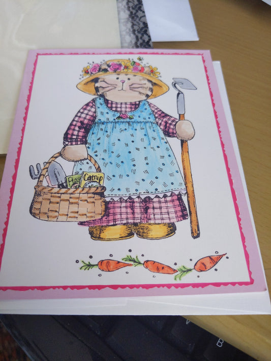 Garden Cat Blank Card