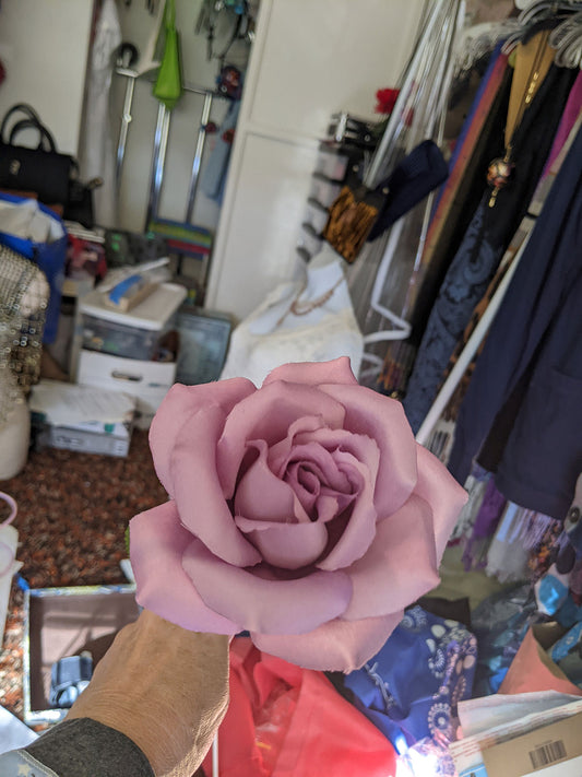 Long Purple Silk Rose