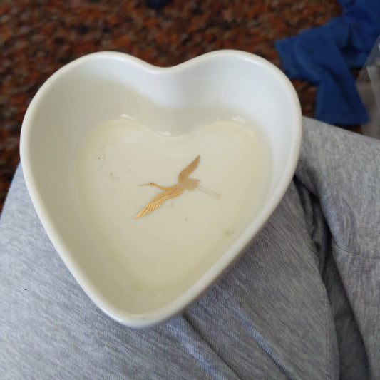 Gold Crane Heart Dish