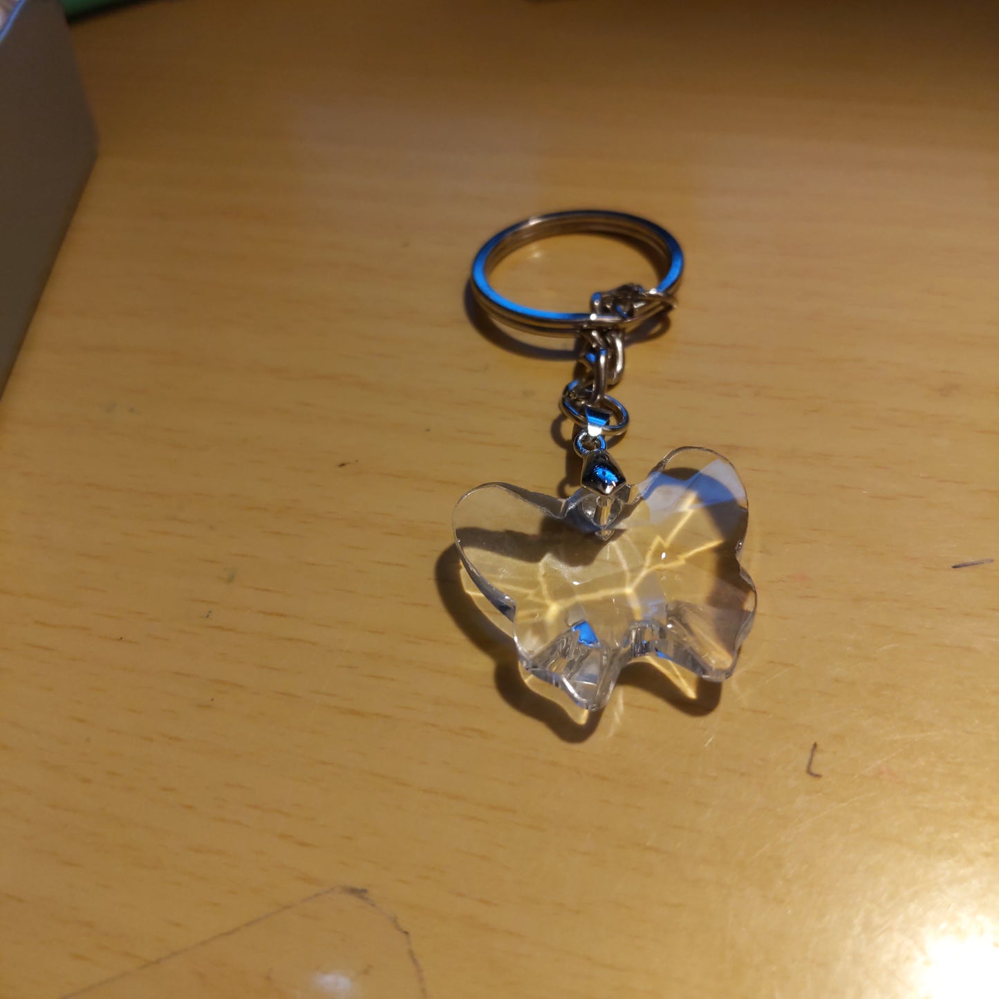 Plastic Clear Butterfly Key Chain