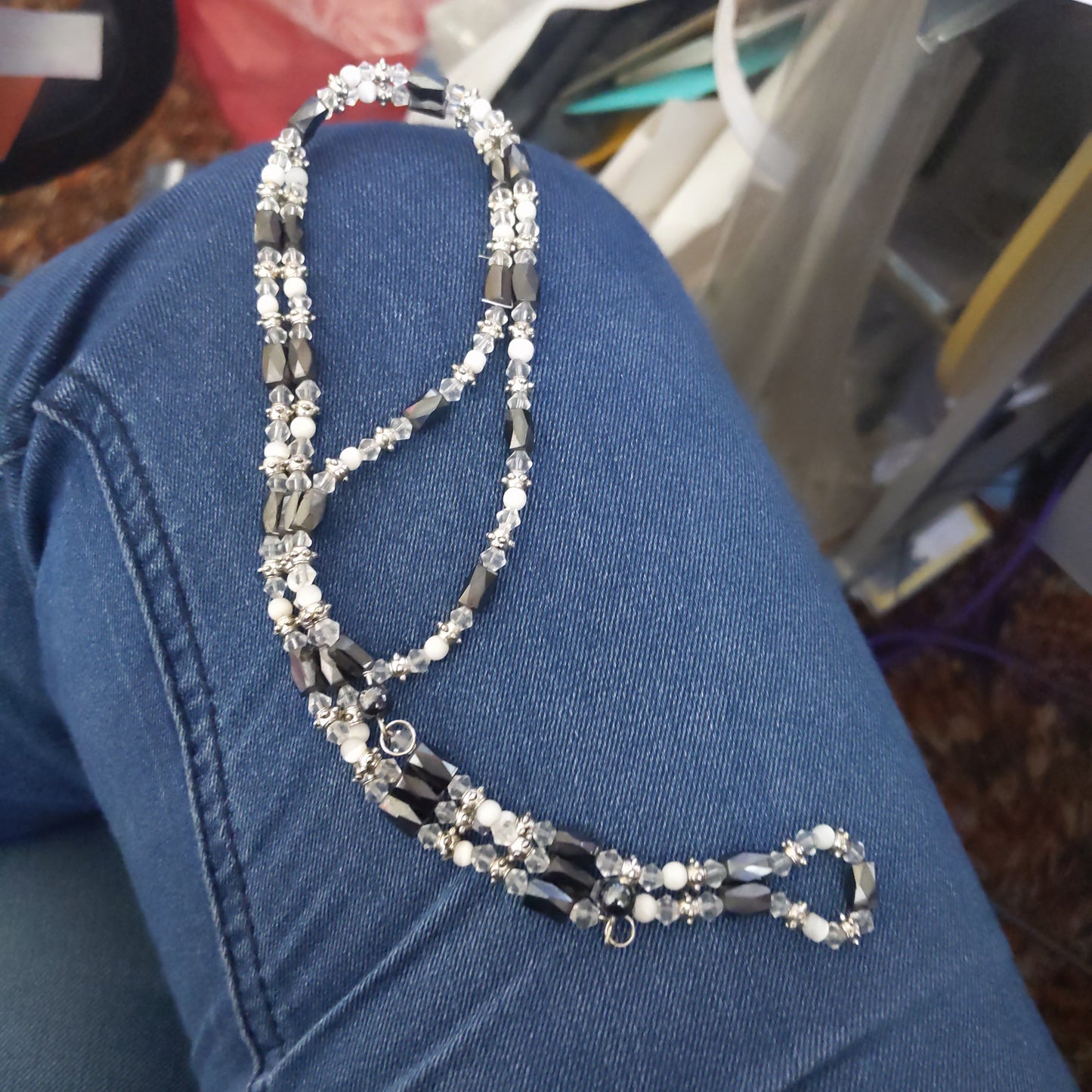 Magnetic Black and White Necklace