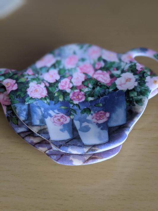 Pink/Blue Tea Pot Shaped Tea Bag Holders