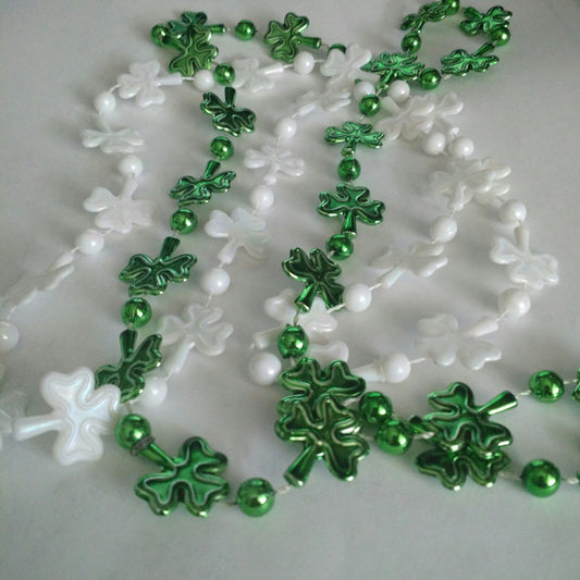 Green and White Clover Necklaces