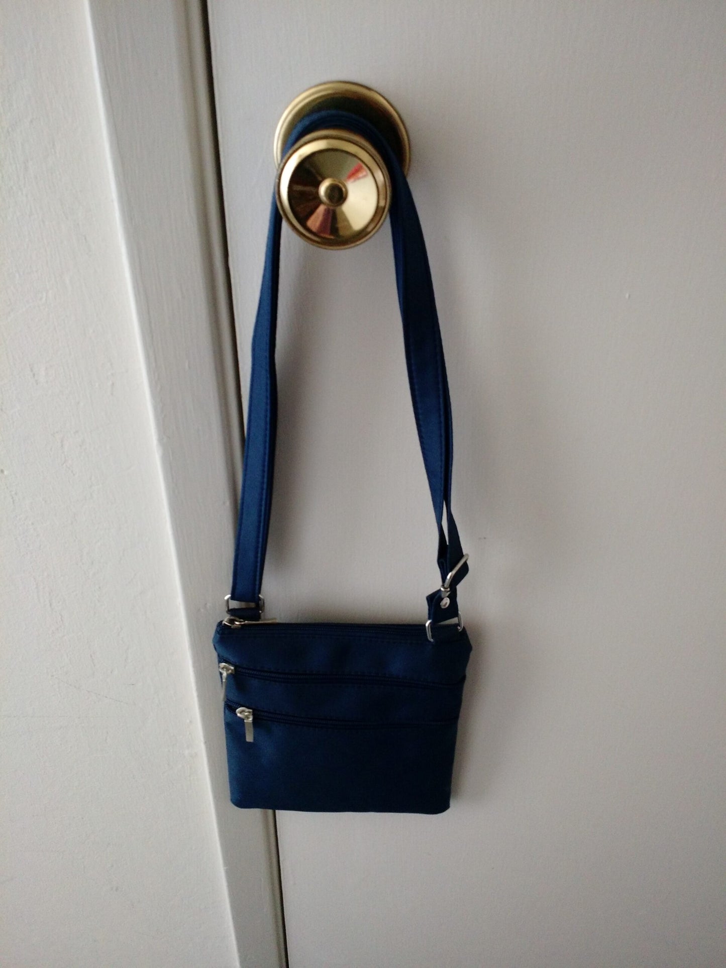 Micro-Fiber Crossbody Blue Handbag-NEW