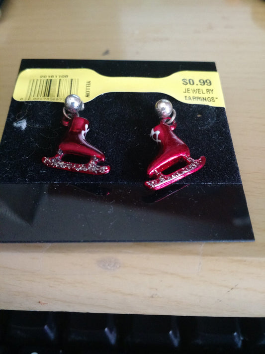Ice Skating Red Shoes Earrings