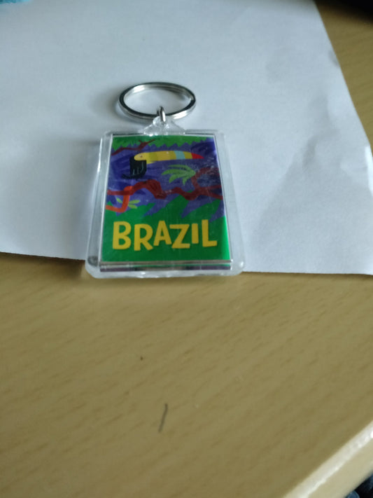 Brazil Plastic Key Chain
