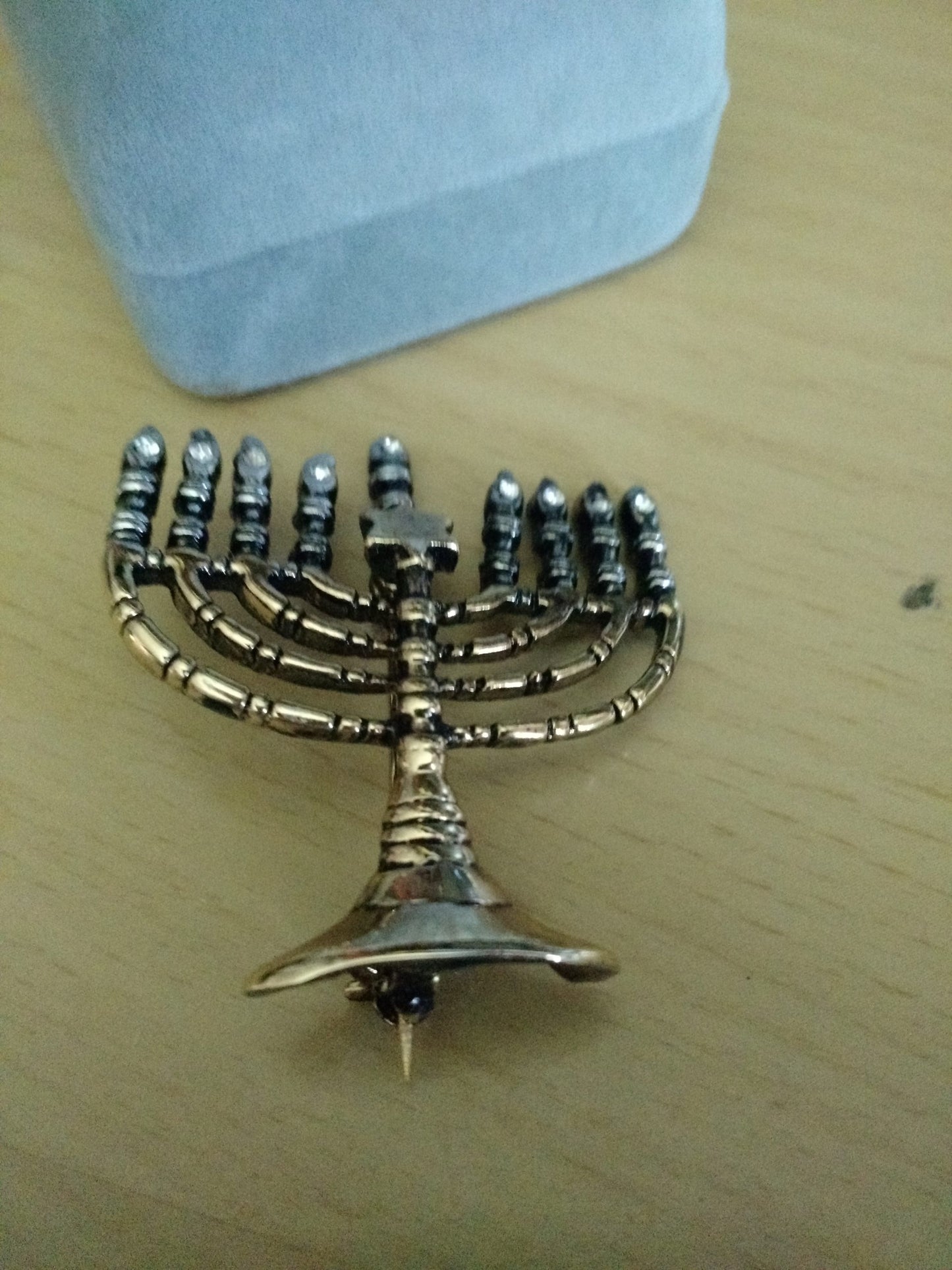 Gold Menorah Pin