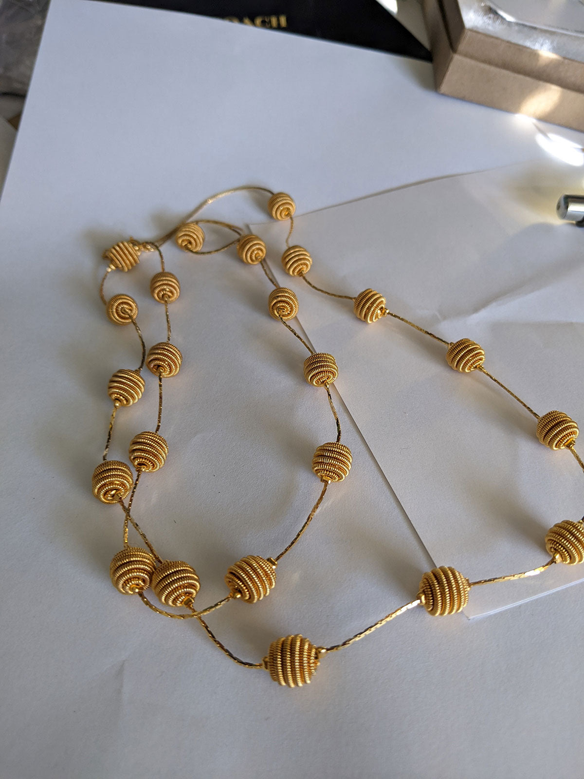 Long Wire Gold Wire Necklace