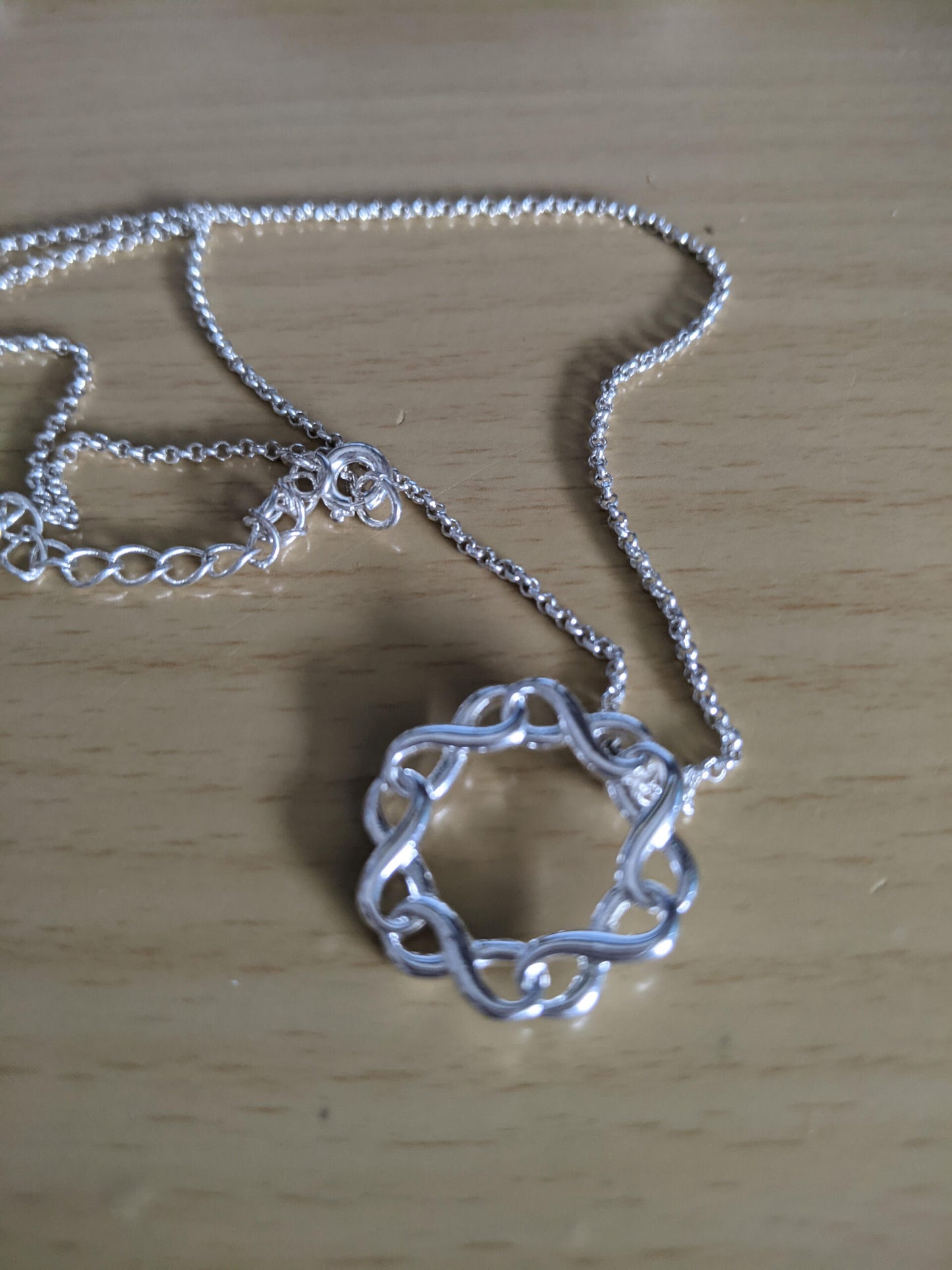 Silver Plated Round Start Pendant Necklace