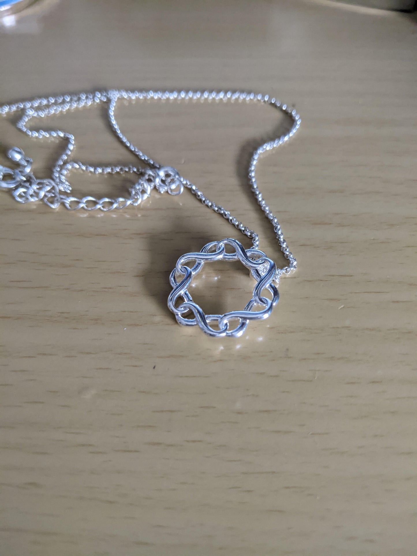 Silver Plated Round Start Pendant Necklace