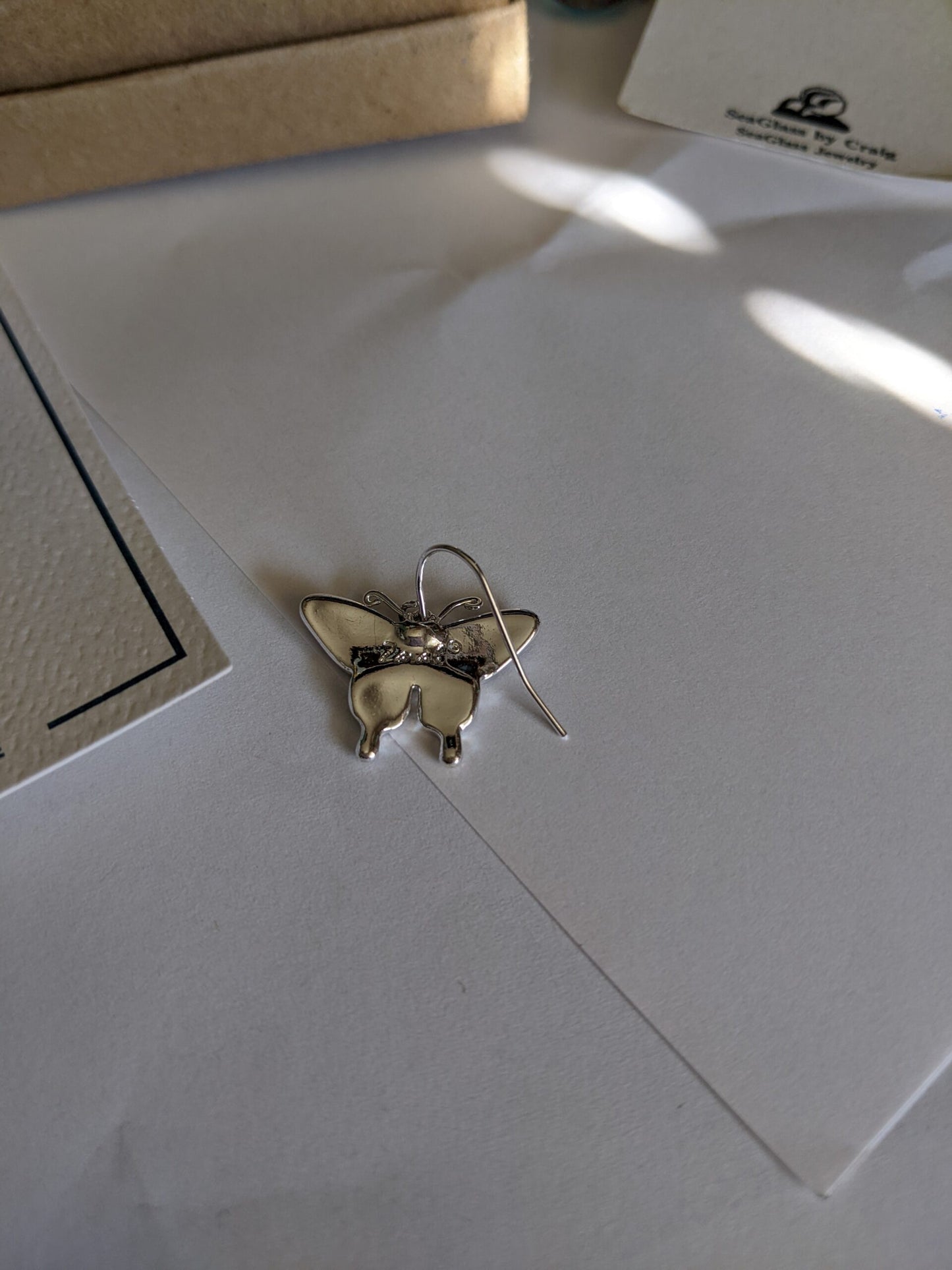 Zarlite Silver Plated Wire Butterfly Earrings-NEW