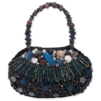 Cebu Beaded Art Oval Handbag-NEW