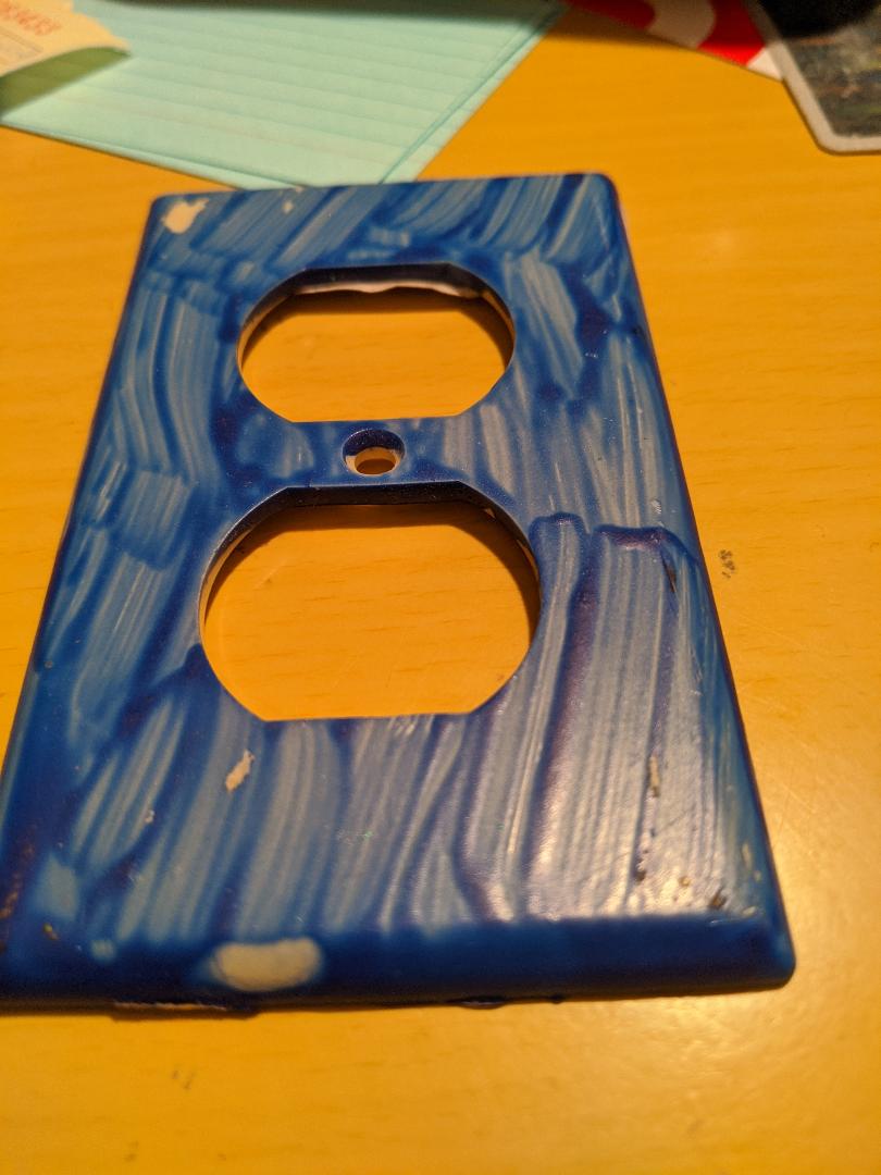 Hand Painted Blue Switch Plate