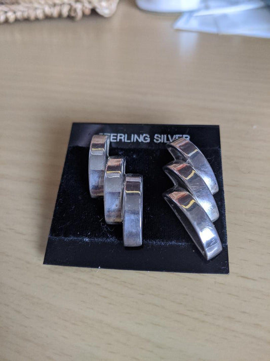 Sterling Silver Triple Strand Earrings
